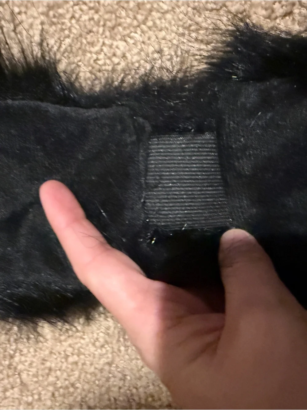 Black Faux Fur stretch headband - Women Accessories